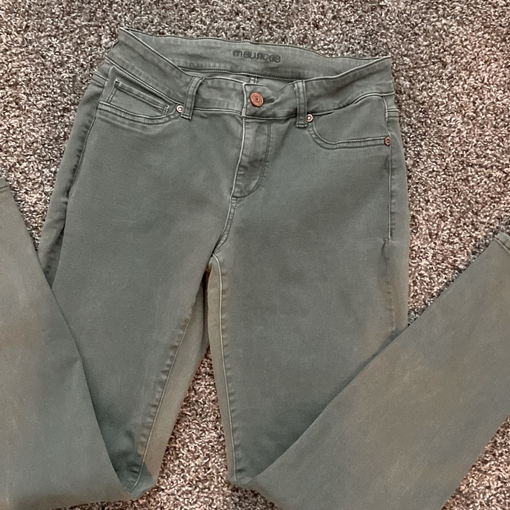 Maurice’s olive green jeggings. New